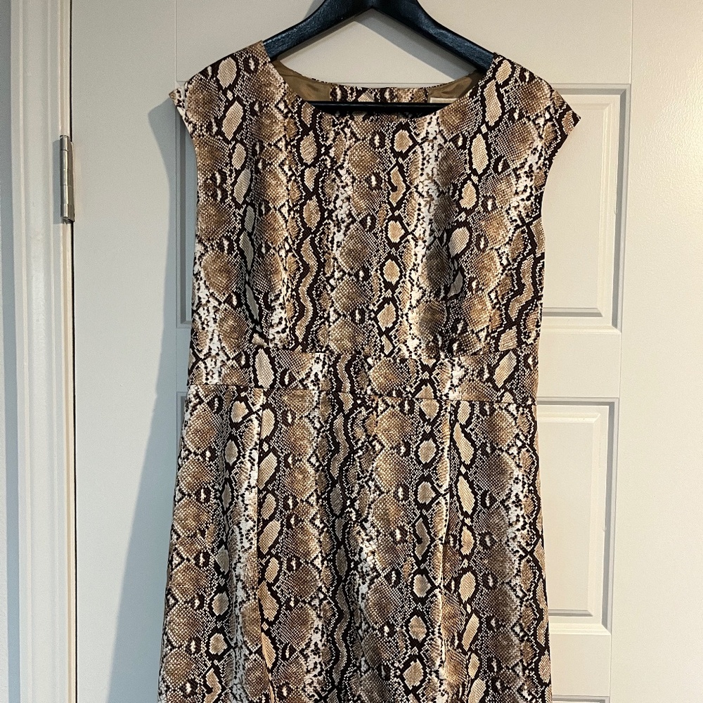 Michael by Michael Kors - Cream and White Snakeskin Short Dress Sz10